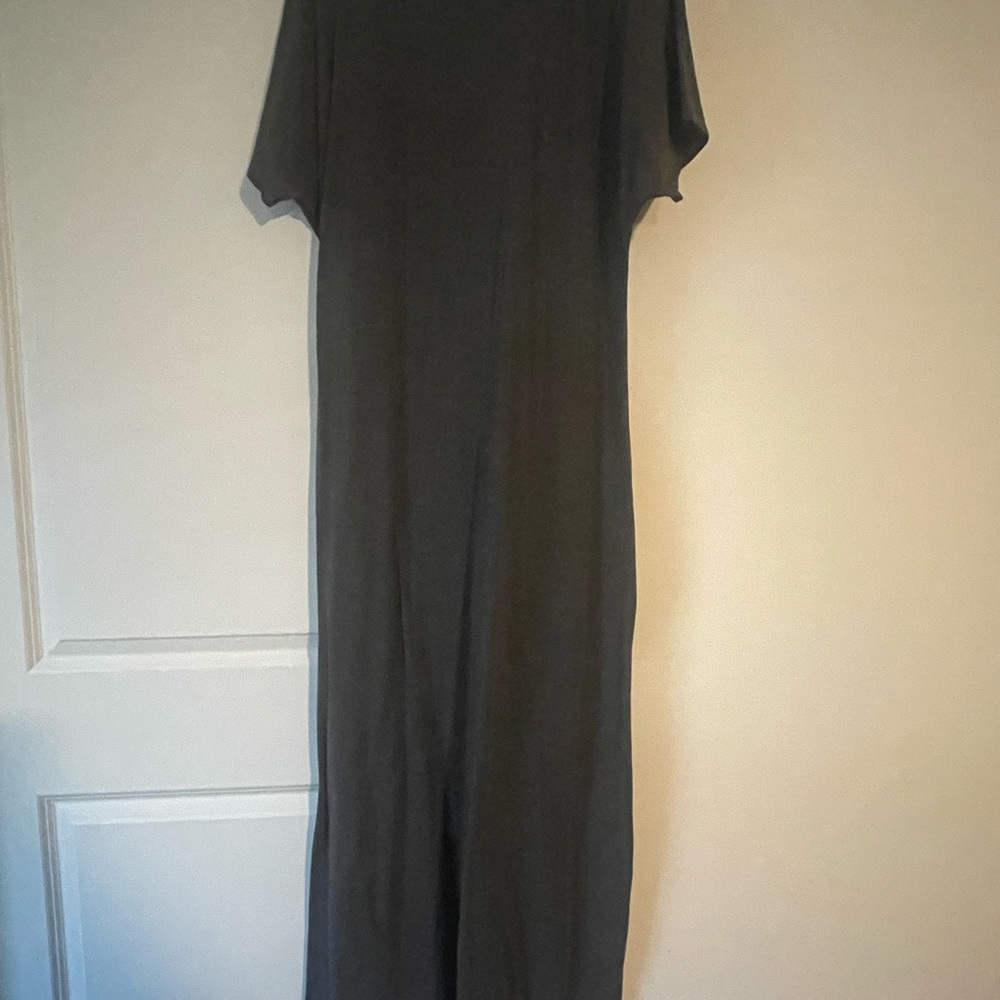 LuLaRoe Dark Gray Sheath Maxi Dress with Dolman Sleeves
